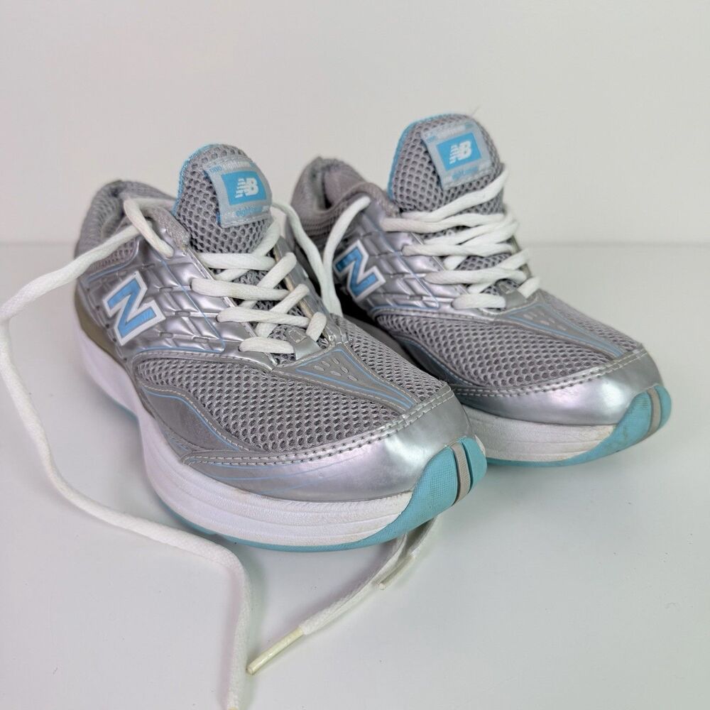 New Balance Rock & Tone Walking Sneakers Women 6.5B Silver Blue Athletic Fitness